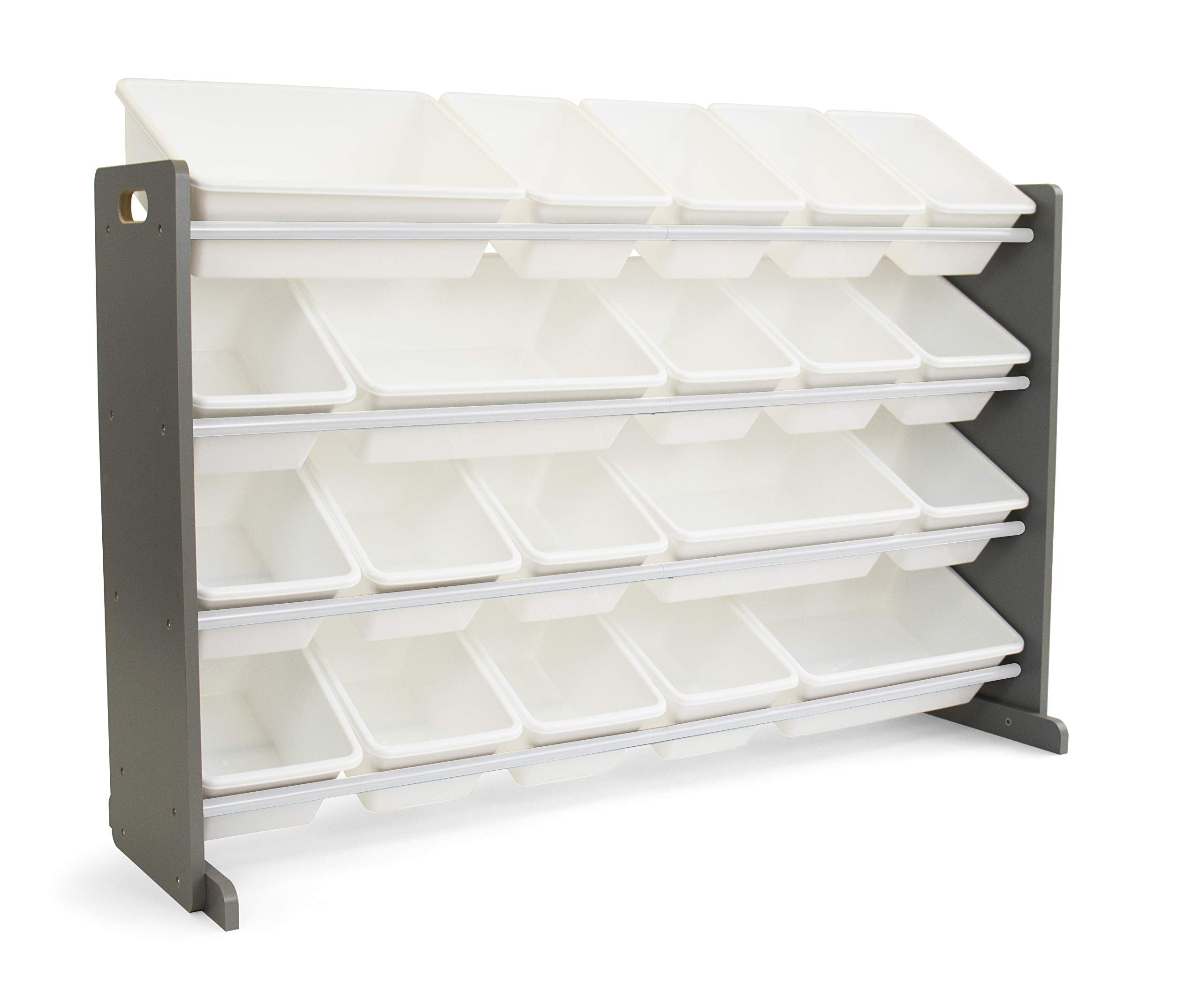 Humble Crew Extra-Large Kids Toy Organizer, 20 Storage Bins, Universal, Grey/White