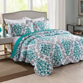 MarCielo 3 Piece Quilted Bedspread, Printed Quilt, Quilt Set Bedding Throw Blanket Coverlet Oversize Lightweight Bedspread Ensem
