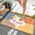 NSXEEN Rug Bath Mat Rubber Non Slip Quick Dry Super Absorbent 4mm Thin Bathroom Rugs Bathroom Floor, Washable Bath Mat Shower Ma