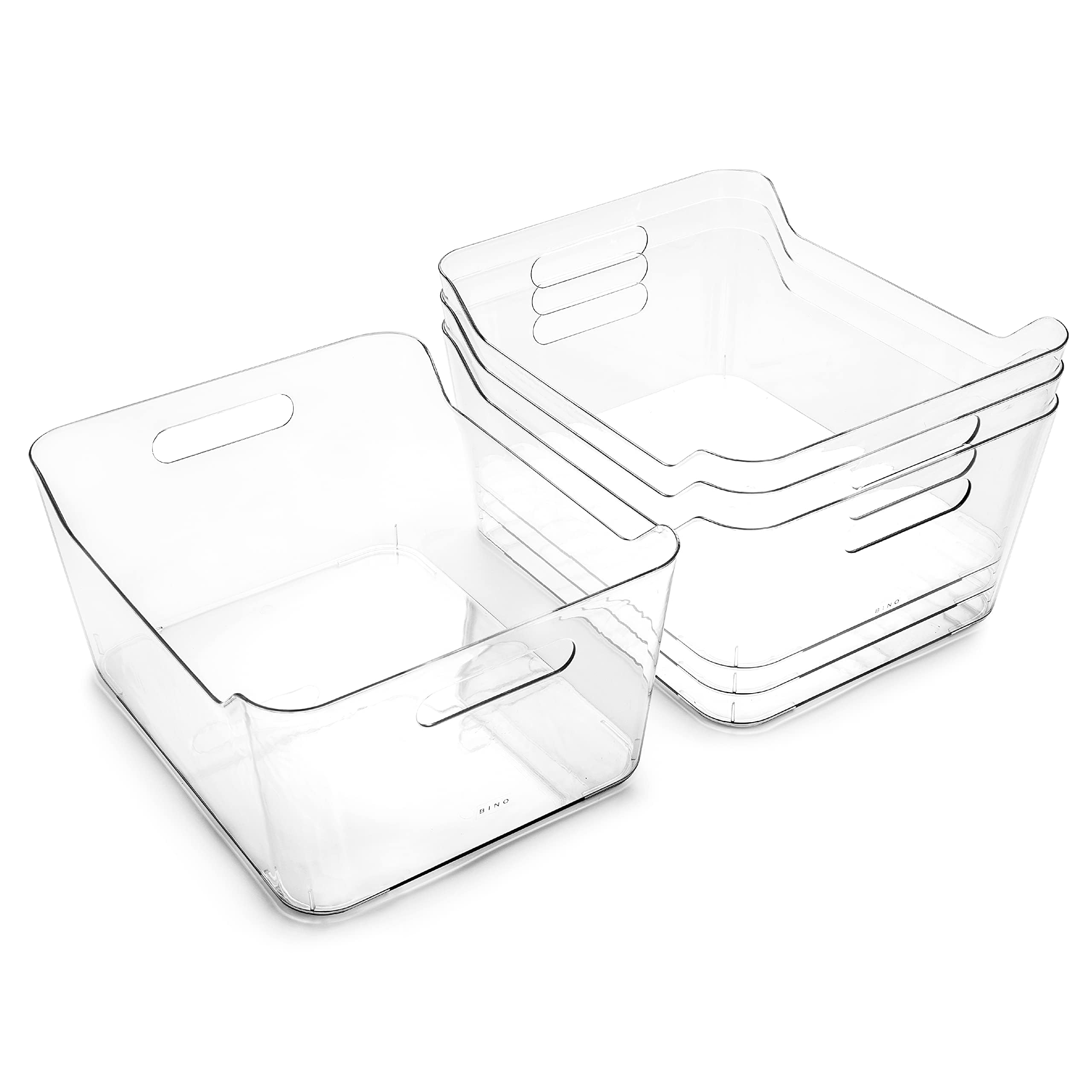 BINO | Plastic Organizer Bins, X-Large - 4 Pack | The SOHO Collection | Multi-Use Organizer Bins | Pantry & Freezer Bin | Plasti