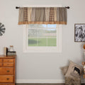 VHC Brands Farmhouse Kitchen Window Sawyer Mill Patchwork Curtain, Valance 19x90, Charcoal Grey