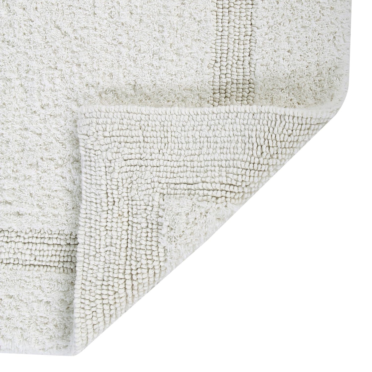 Better Trends 100% Cotton Lux Collection Bath Mats, Ivory Bath Mat - Tufted, Reversible & Absorbent & Machine Washable Bath Mats