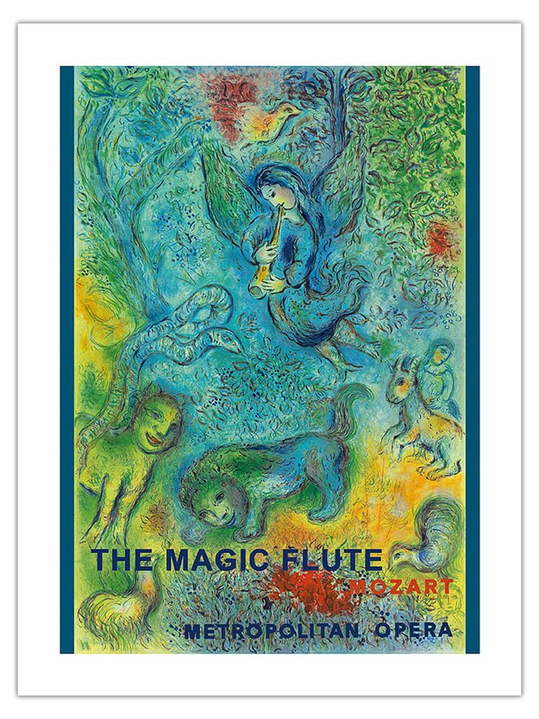 The Magic Flute - Mozart - Metropolitan Opera - Vintage Opera Poster by Marc Chagall c.1966 - Bamboo Fine Art 290gsm Paper (Unfr