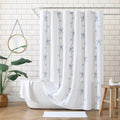 Peri Home 100% Cotton Fabric Shower Curtain for Bathroom, 72 x 72 inches, Blue Sasha Bows