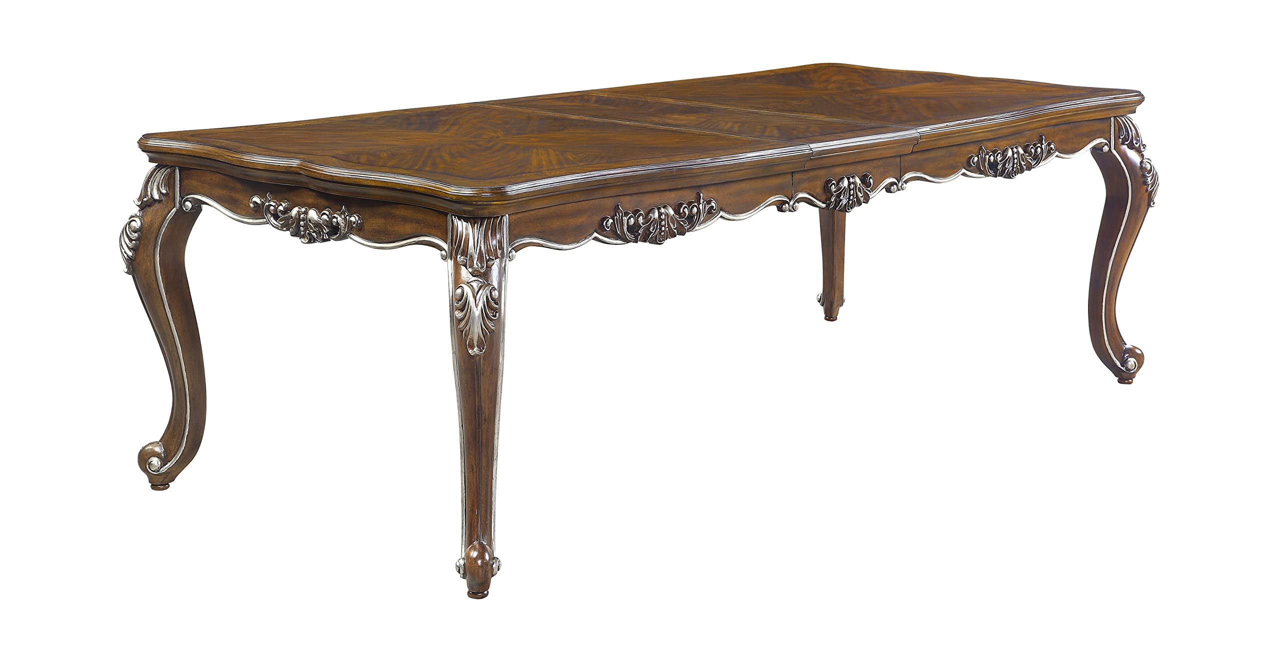 Acme Latisha Wooden Dining Table with Floral Moldings in Antique Oak