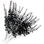 Tinsow 26 Pcs Black Artificial Eucalyptus Stems Faux Halloween Flowers Eucalyptuses Real Touch Leaf Centerpiece Home Decor (26, 