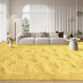 FinRec 9x12 Fluffy Yellow Rugs for Living Room Bedroom, Soft Indoor Fuzzy Shaggy Area Rug, Non-Slip Furry Rug for Teen Girls an