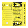 Self Laminating Self Protecting Versa Tags Key Tags With Rings (250 Per Box) (Yellow)