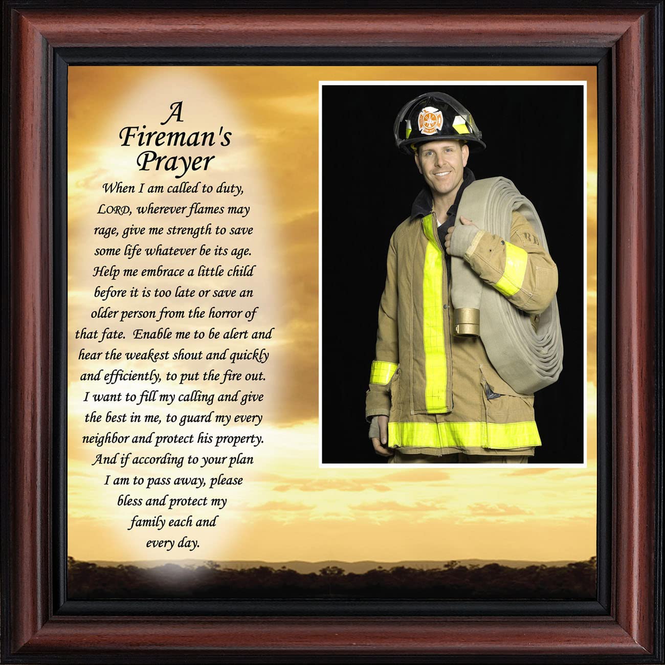 Crossroads Home D  cor Firemans Prayer Picture Frame, Firefighter Decor, Firefighter Graduation Present, 6595W