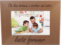 CustomGiftsNow The Love Between Brother and Sister Lasts Forever - 4x6 Inch Natural Alder Hanging/Tabletop Wood Picture Frame (4
