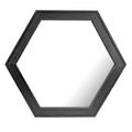 Stonebriar Decorative 24 Hexagon Wall Mirror with Black Wood Frame and Attached Hanging Bracket, Decorative Country Rustic Decor
