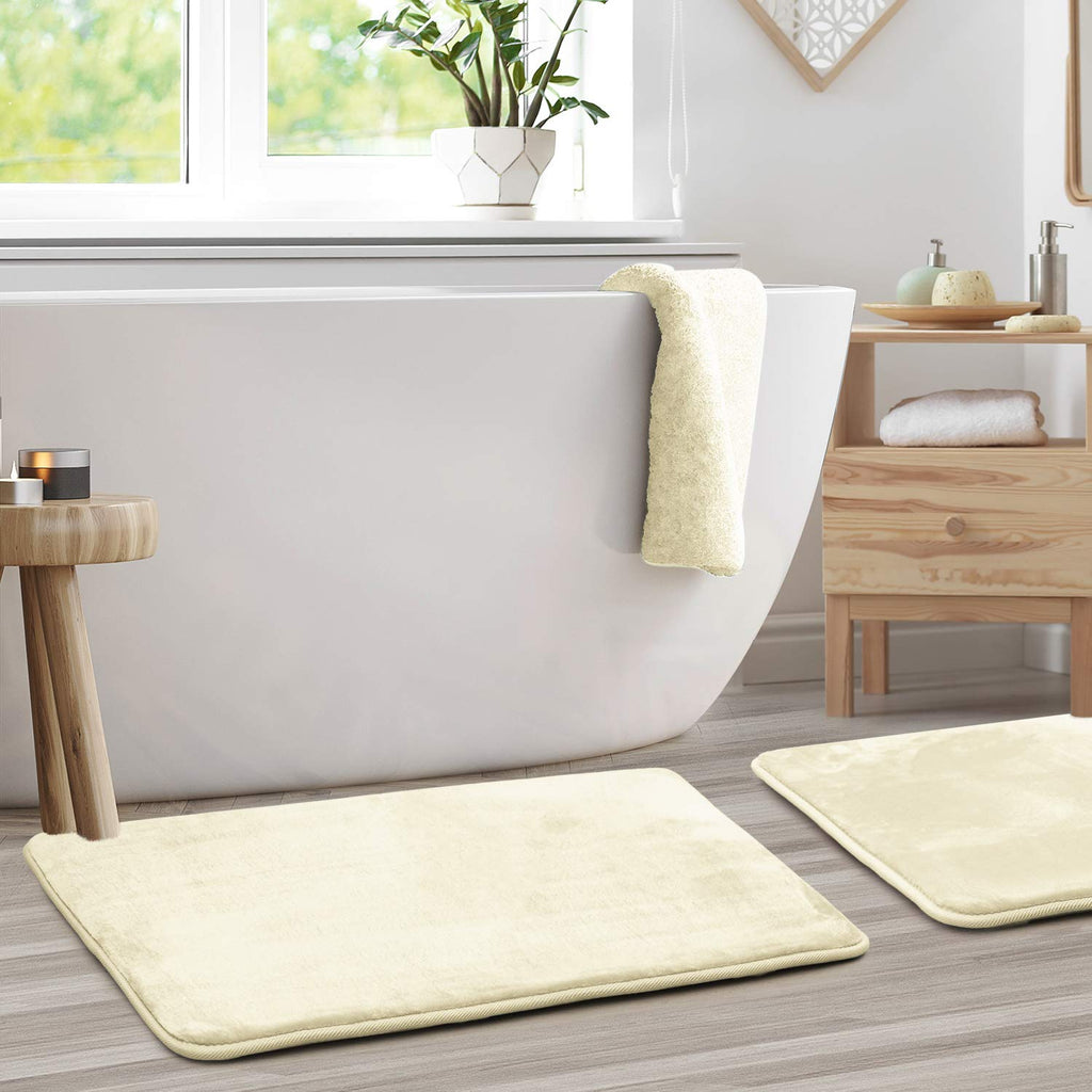 Clara Clark Bath Mat Set - Memory Foam Bath Mat - Soft Bathroom Rug - Non Slip and Super Absorbent - Fast Drying Machine Washabl
