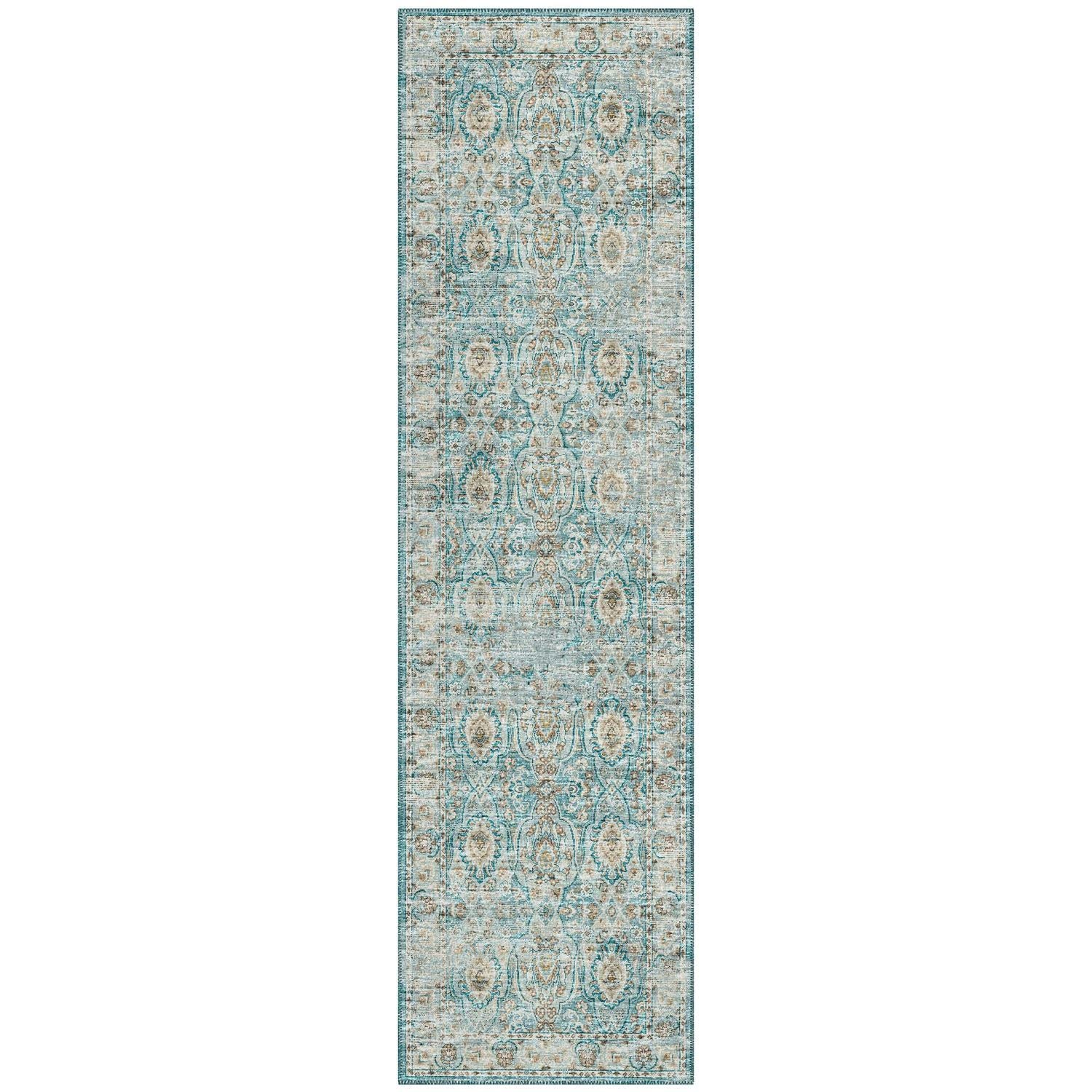 Marbella Mb5 Blue Traditional Rug Runner 2' 3" X 12'