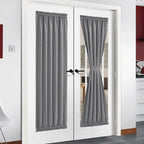 Nicetown Blackout Curtain For Window - Thermal Insulated Blackout Glass Door Curtain Panel Rod Pocket French Door Shade, 1 Panel, 54 Wide X 72 Long Inches, Silver Grey