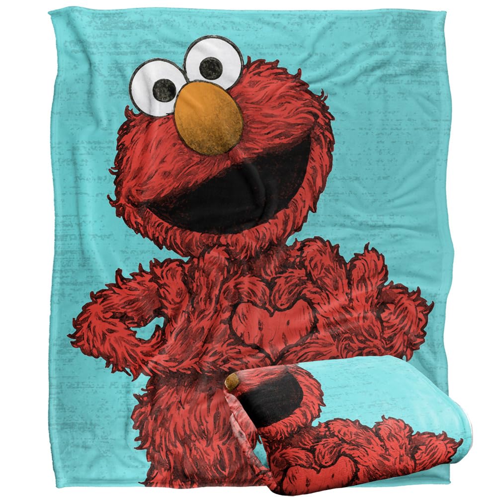 Sesame Street Blanket, 60 x80  Elmo Painted Silky Touch Super Soft Throw Blanket