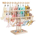 POVETIRE Headband Holder Stand Storage for Baby, 3 Tier Wooden Bow Organizer for Girls Hair Bows, Infant Hair Accessories Rack D