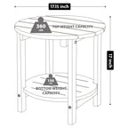 Lzrs Round Adirondack Side Table Double End Table, Outdoor Side Tables For Patio, Backyard,Pool, Indoor Companion, Easy Maintenance & Weather Resistant(White)