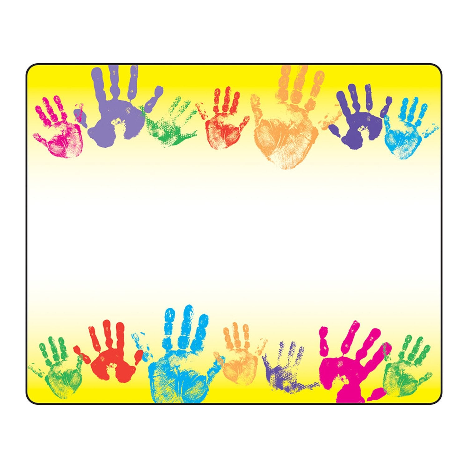 Trend Enterprises, Inc. Self Adhesive Name Tags, Rainbow Handprints, 2-1/2' X 3', 36 Count