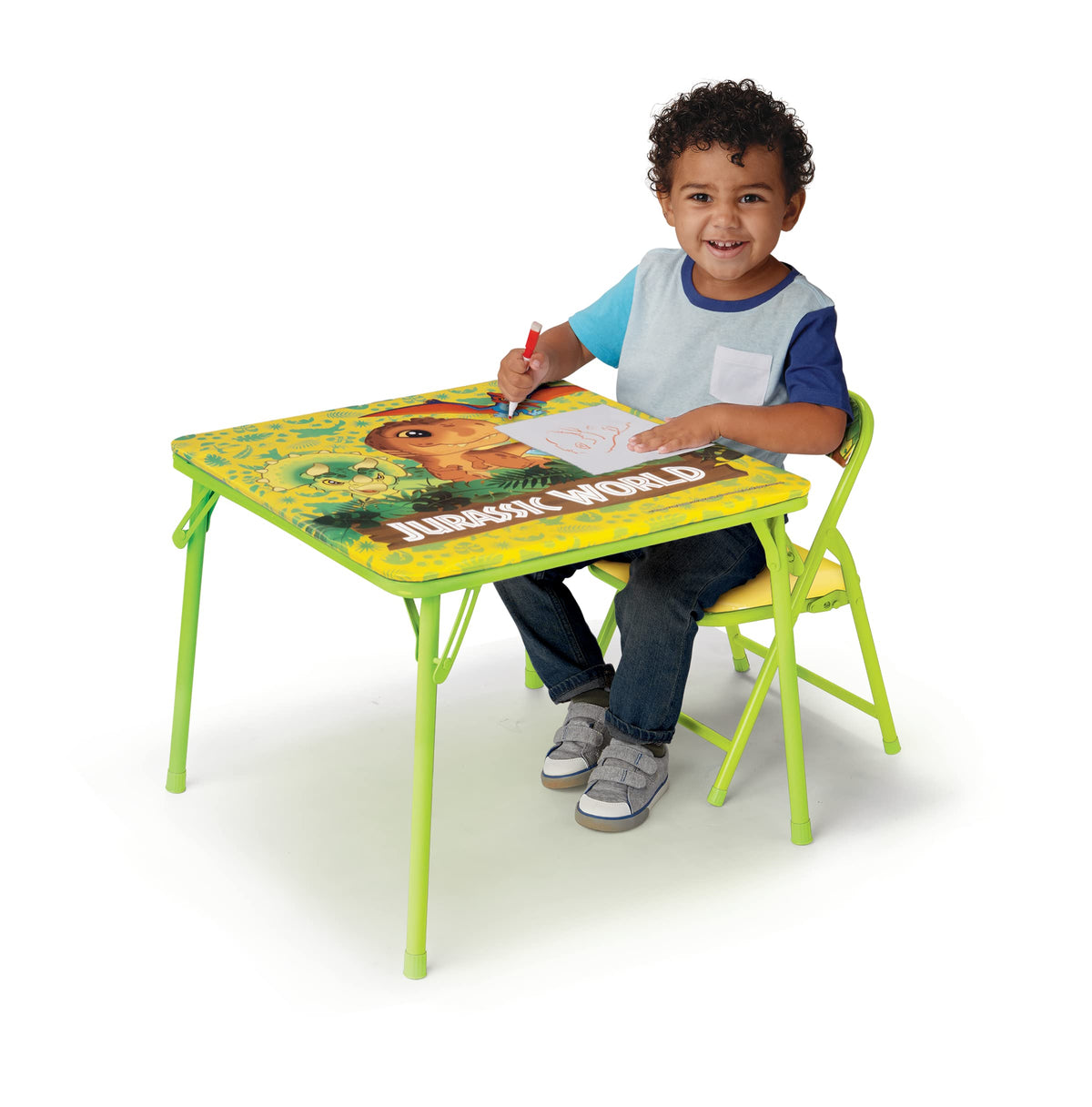 Jurassic World Chair Set Kids Table, 20inch L X 20inch W X 16.4inch H