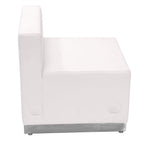 Flash Furniture HERCULES Alon Series White LeatherSoft Chair with Brushed Stainless Steel Base