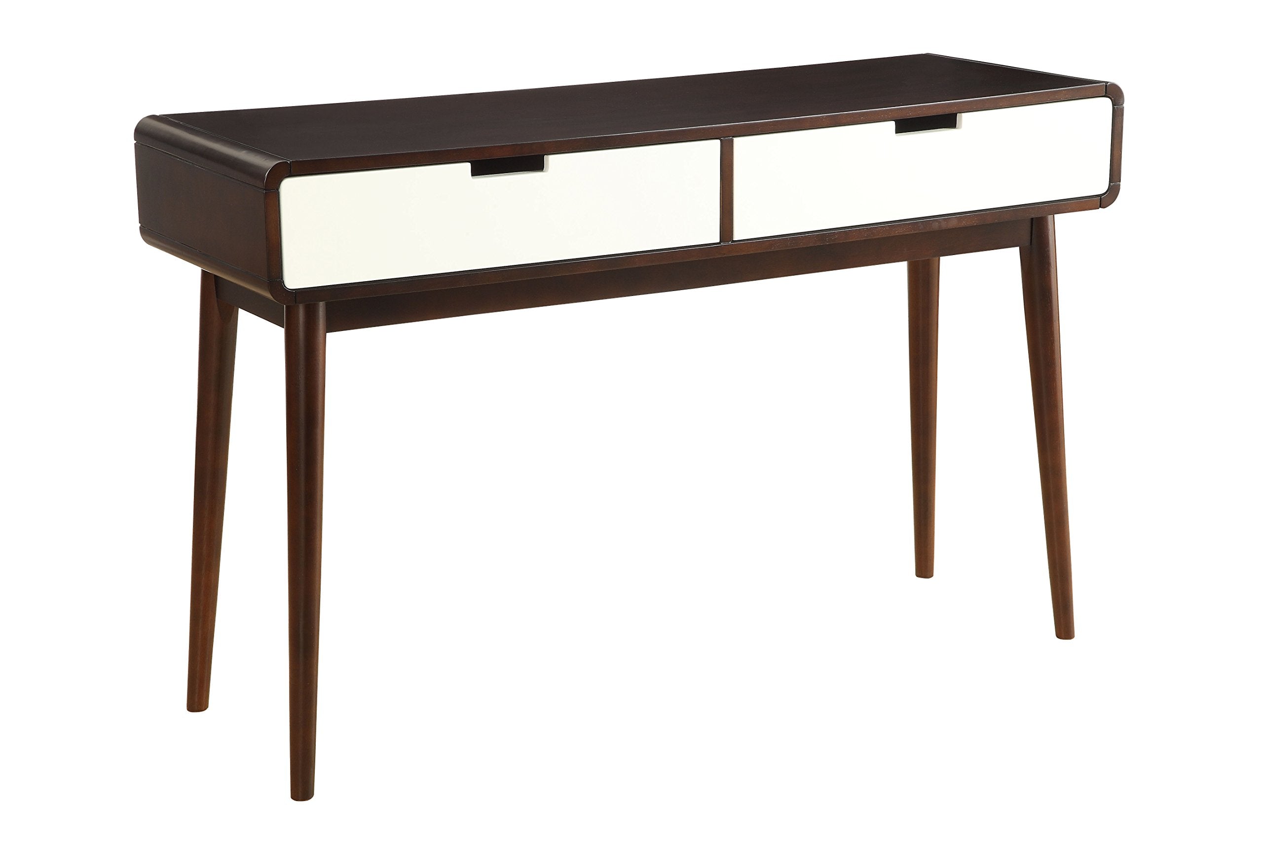 Acme Christa Rectangular 1-Drawer Wooden End Table in Walnut and White