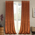 Roslynwood Orange Curtains Velvet - 108 Inches Extra Long Living Room Thermal Insulated Blackout Door Drapes For Dining Room/The