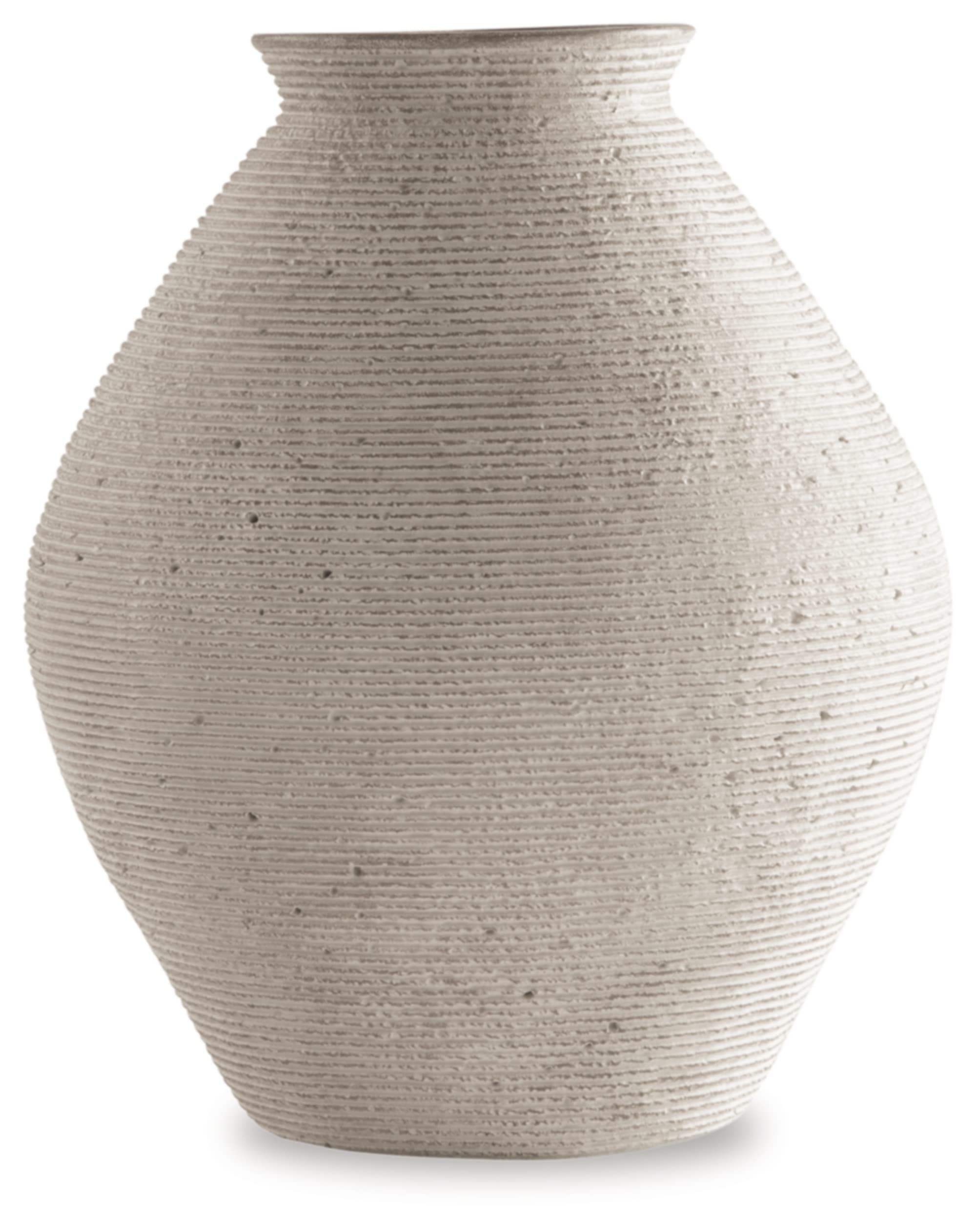 Signature Design by Ashley Hannela 12 Modern Distressed Polyresin Vase, Antique Tan