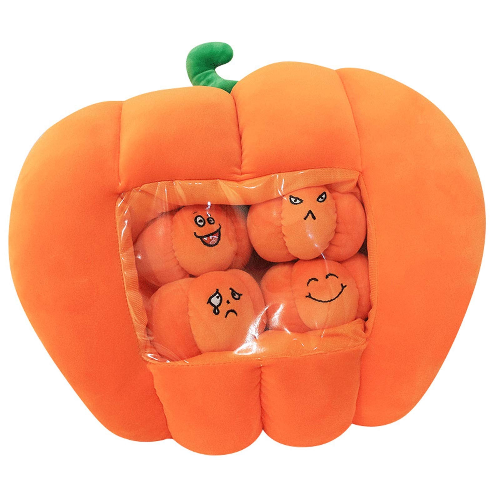 REFAHB Stuffed Pumpkin Fluffy Pumpkin Plush Durable Halloween Pumpkins Decorative Couch Throw Pillow Soft Pumpkin Plush Pillow G