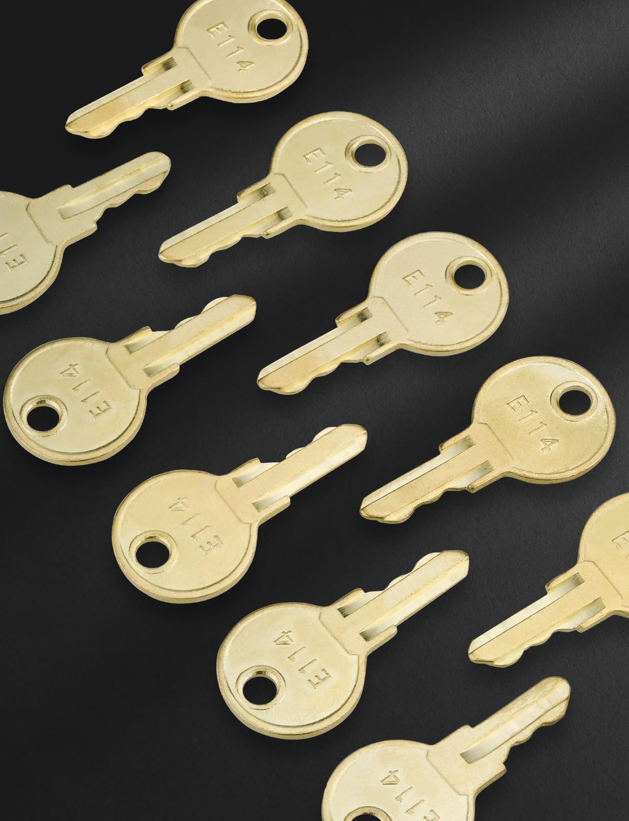 Mellbree E114 Toilet Paper Dispenser Keys - 10 Pack, Nickel Material, Gold Color Replacement Keys