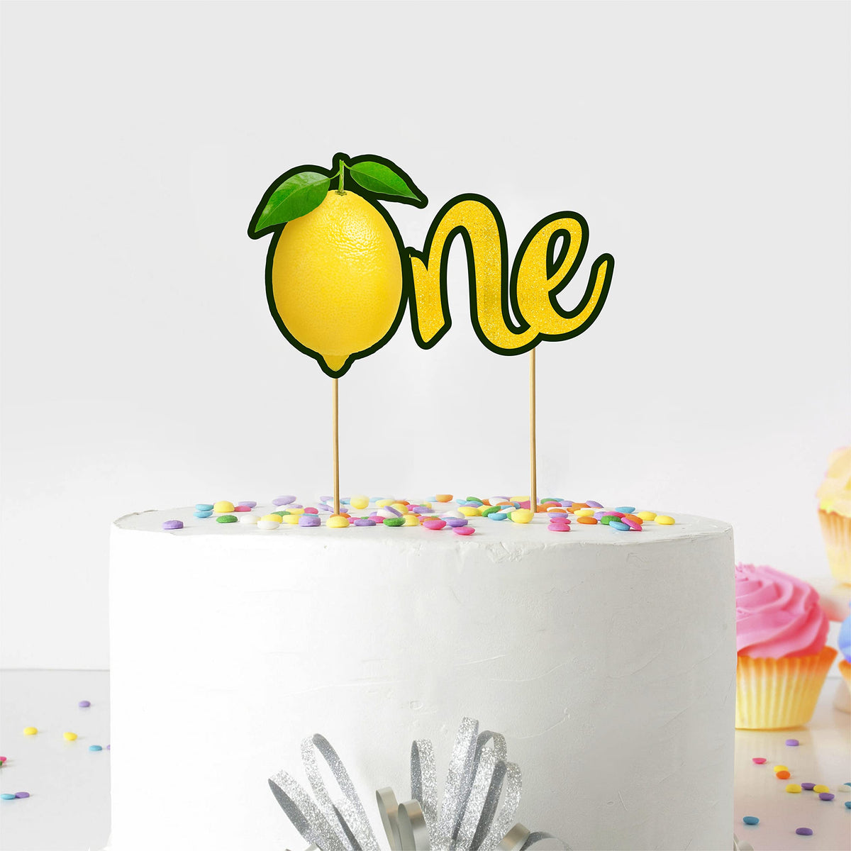 Seyal Birthday Party Decoration  Lemon One Cake Topper