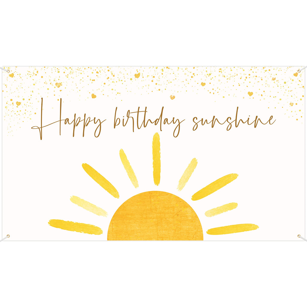 G1ngtar Boho Sun Happy Birthday Sunshine Backdrop Banner First Trip Around The Sun Wall Hanging Decor Muted Sun Theme Birthday P