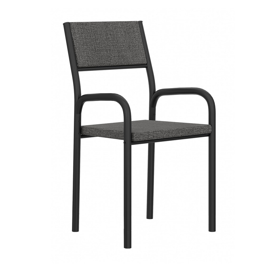 Techni Mobili Modern Desk Chair Without Wheels - Stationary Upholstered Chair With Metal Frame & Armrests For Home Office Or Dining Area - Simple Office Guest Chairs & Reception Chairs