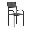 Techni Mobili Modern Desk Chair Without Wheels - Stationary Upholstered Chair With Metal Frame & Armrests For Home Office Or Dining Area - Simple Office Guest Chairs & Reception Chairs