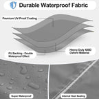 Outdoorlines Waterproof Outdoor Patio Heater Covers With Zipper And Storage Bag, Dust-Proof Uv-Resistant Windproof Propane Heavy Duty Heater Cover For Standing Heater, 1 Pack-89Hx33Dx19B Inch Grey