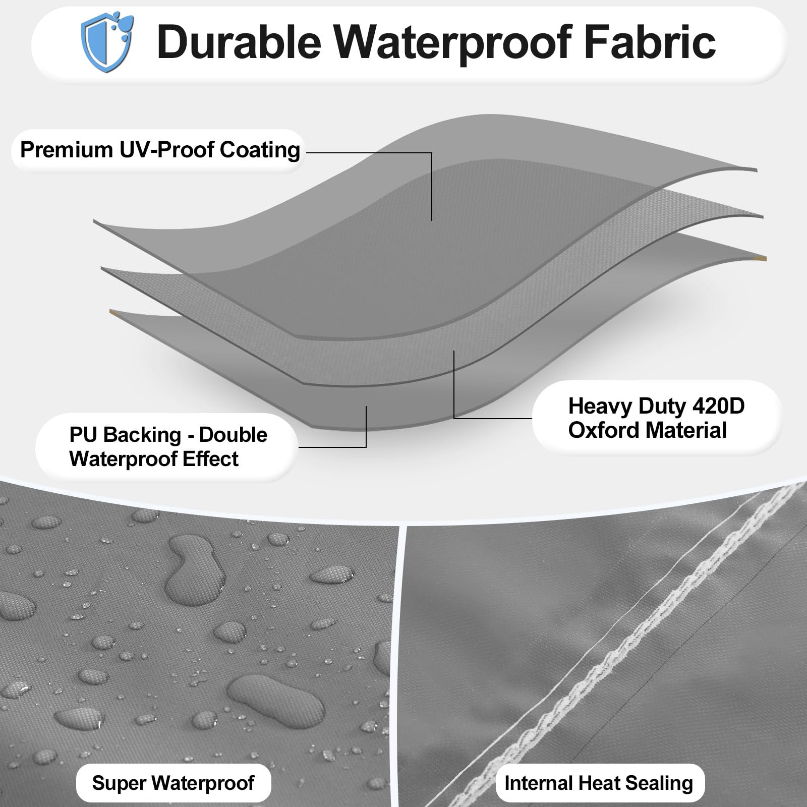 Outdoorlines Waterproof Outdoor Patio Heater Covers With Zipper And Storage Bag, Dust-Proof Uv-Resistant Windproof Propane Heavy Duty Heater Cover For Standing Heater, 1 Pack-89Hx33Dx19B Inch Grey