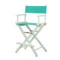 Casual Home 24 Directors Chair White Frame with Teal Canvas, Counter Height