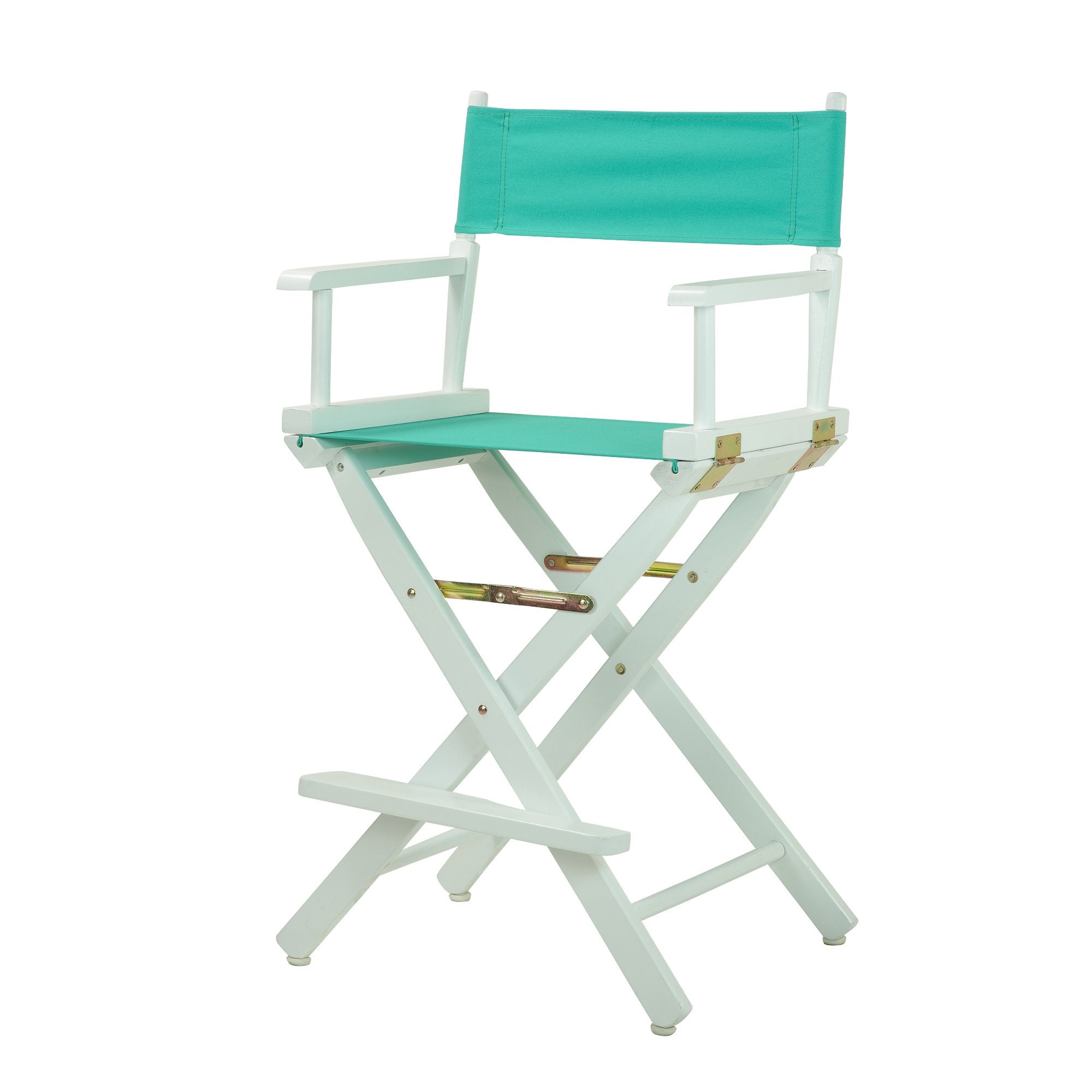 Casual Home 24 Directors Chair White Frame with Teal Canvas, Counter Height