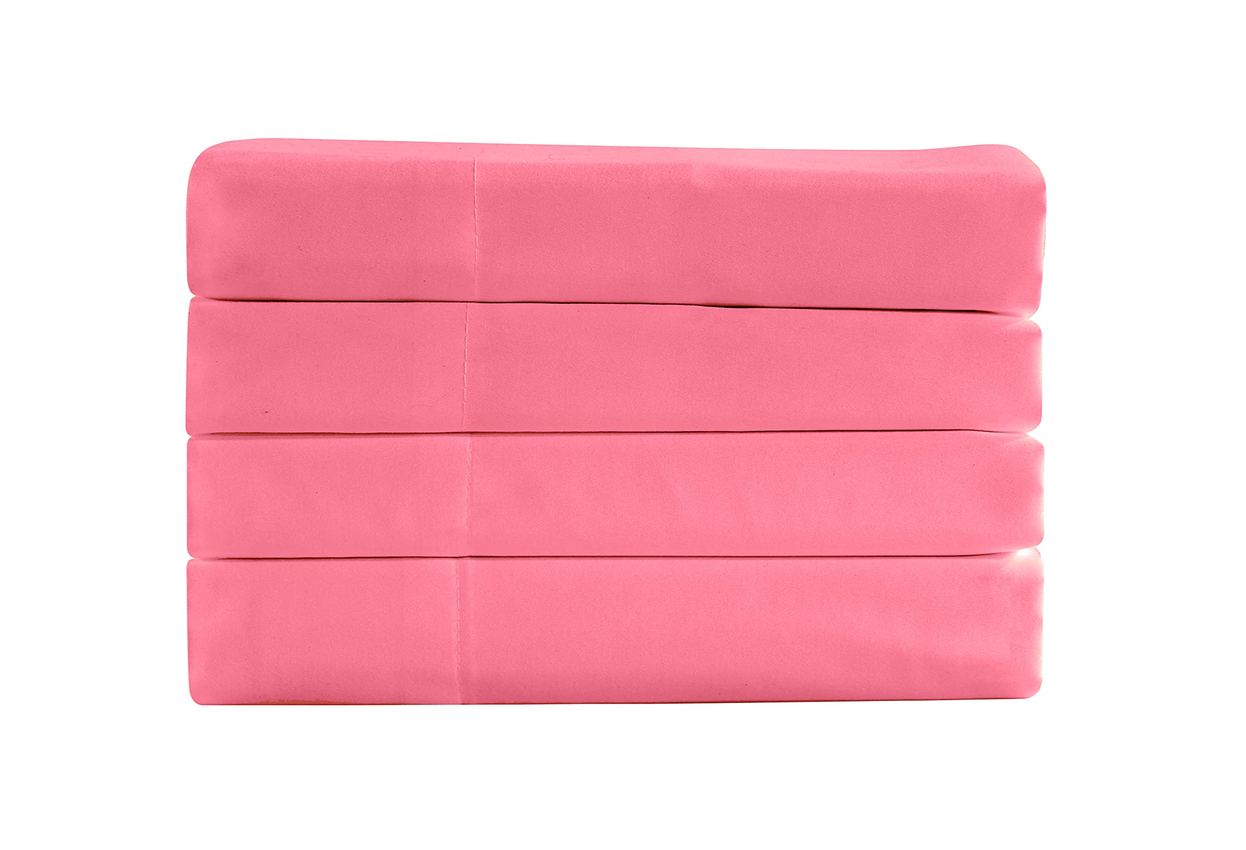 Super Soft 1800 Series Cotton Touch Microfiber 4 Piece Sheet Set (Pink, Full Size)