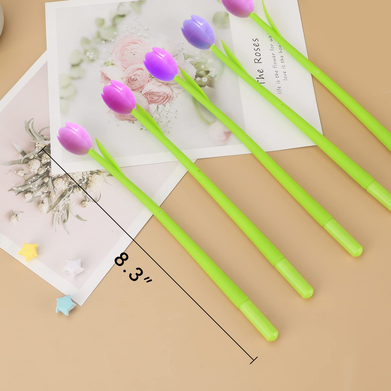 Yarachel Color Changing Flower Pens - Pack Of 30 Ballpoint Pens Creative Gel Ink Rollerball Pen For School Home Office Stationer