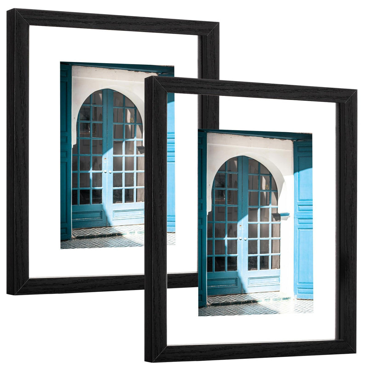 eletecpro 8x10 Floating Picture Frames Set of 2, Clear Double Glass Picture Frames for Wall Mount, Vertical or Horizontal Displa