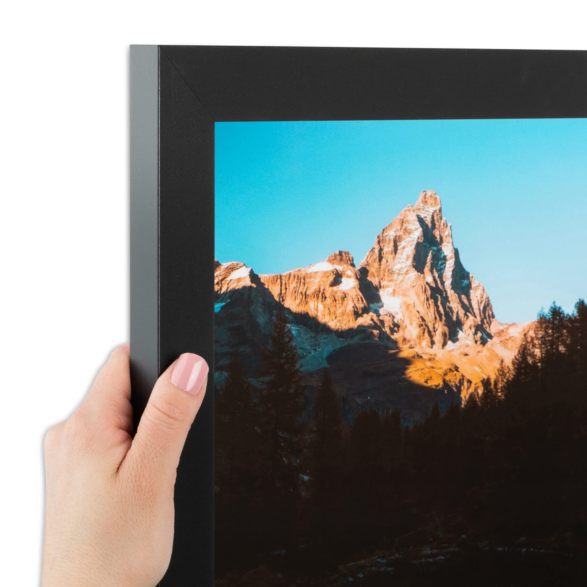 ArtToFrames 4x31 inch Satin Black Picture Frame, 2WOMFRBW26079-4x31