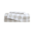 Eddie Bauer - Full Sheet Set, Cotton Percale Bedding Set, Super Soft And Cozy Home Decor, Oeko-Tex Certified (Basic Plaid Beige, Full)