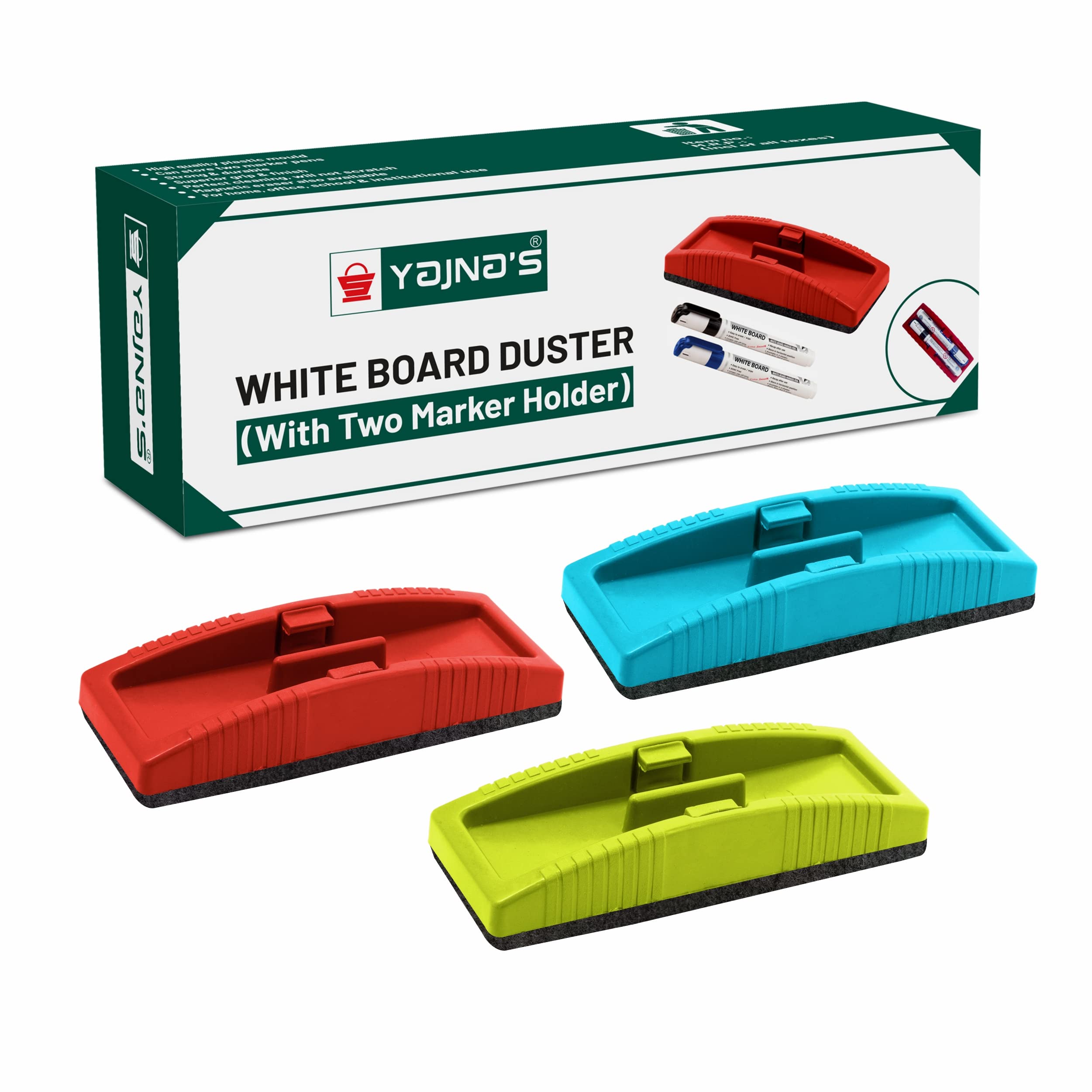 Yajnas Magnetic Whiteboard Duster, White Board Duster | Whiteboard Eraser For Erasing White Board Marker Or Chalk Board Writing 