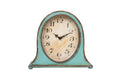 Creative Co-Op Metal Mantel Clock with Aqua Finish
