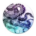 Smooffly Octopus Round Mouse Pad, Blue Purple Octopus Mousepad Round Non Slip Rubber Mouse Pad Gaming Mouse Pad