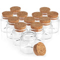 Bright Creations 12 Pack Small Glass Jars with Cork Lids, 50ml Mini Bottles for DIY Crafts, Party Favors, Sand