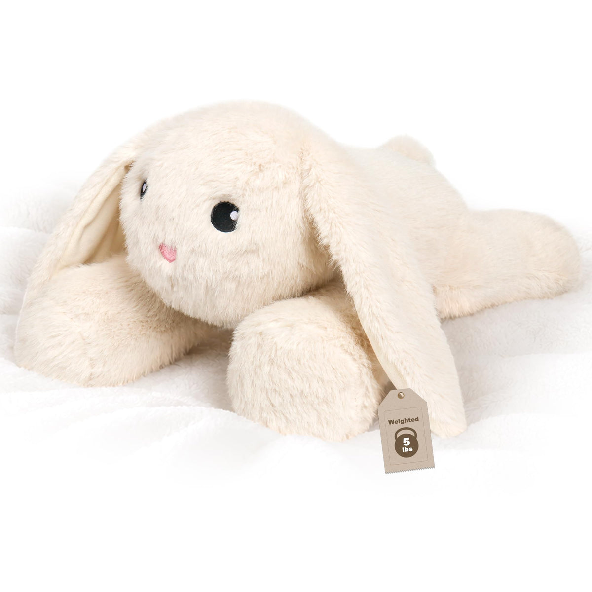 Wepop Weighted Bunny Stuffed Animal, 5Ibs Weighted Plush Pillow Rabbit 22in
