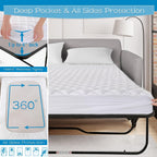Grt Waterproof Sofa Bed Mattress Pad - 100% Waterproof Full Sleeper Sofa Mattress Protector Quilted, Breathable Noiseless Sofa M