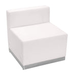 Flash Furniture HERCULES Alon Series White LeatherSoft Chair with Brushed Stainless Steel Base