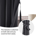 Jiuzhen Blackout Curtains For Bedroom - 60 Inch Extra Wide Thermal Insulated Room Darkening Privacy Soundproof Curtains For Living Room/Dorm Room, Set Of 2 Panels, 60 X 72 Inches, Dark Grey